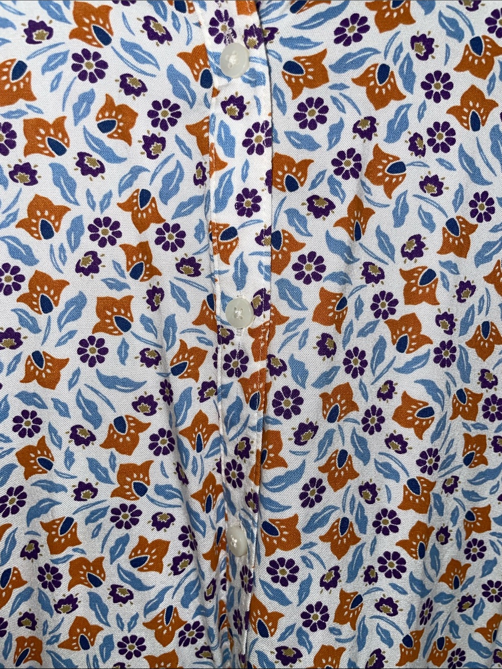 croft & barrow White Maxi Dress with Blue and Brown Floral Print - Picture 5 of 12